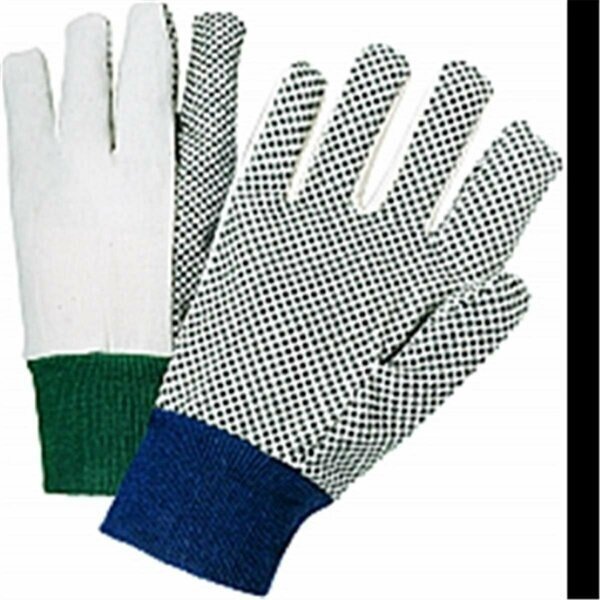 Large White Canvas Glove Knit Wrist With Pvc Dots, West Chester Protective Gear, Mfr#: 152021